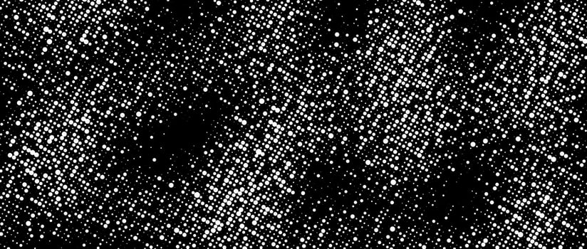 Halftone grunge overlay texture. Black and white dotted distressed background. Rough dirty surface for template, banner, poster, cover, collage, flyer. Grain noise wallpaper vector