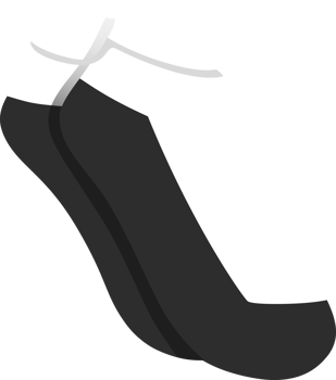 Simple Black and White Socks Illustration. Minimal Fashion Accessory png
