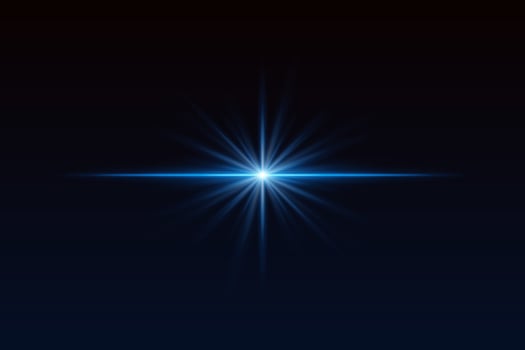 A blue starburst on a dark background vector