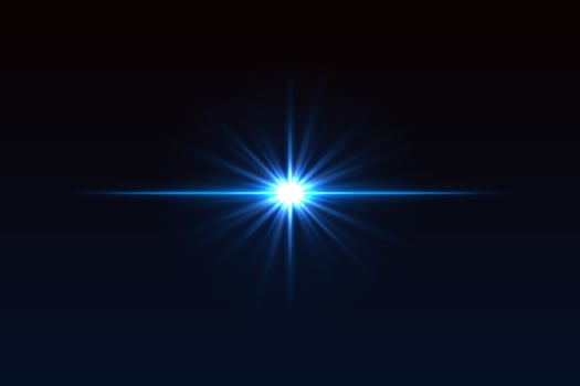 A bright blue star burst on a dark background vector