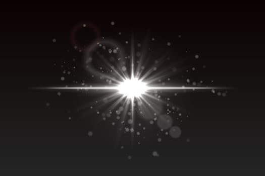 A bright star with a white light shining in the sky vector