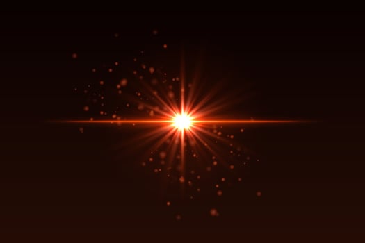 A bright star with a glowing effect on a dark background vector