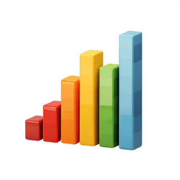 Colorful Bar Graph Visualizing Growth Progress Data Presentation Chart png