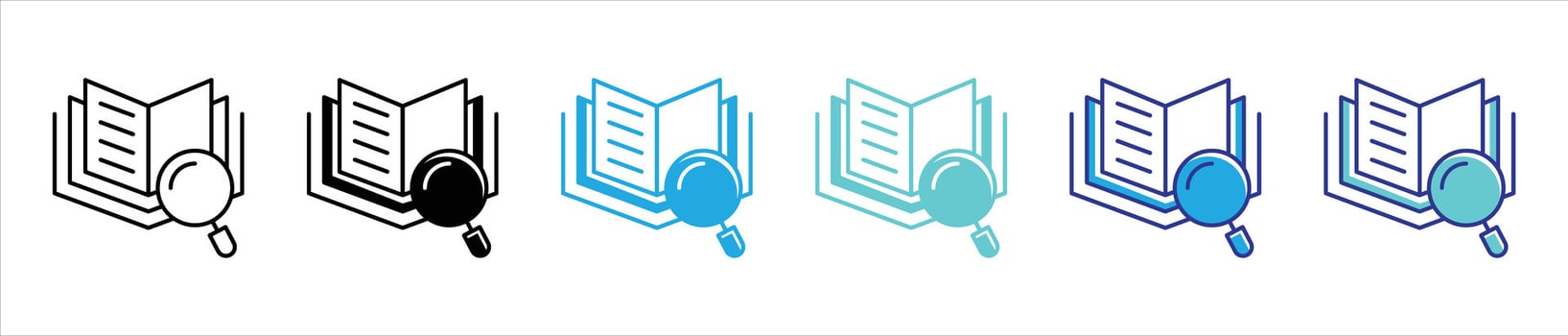 knowledge uncovered icon set. contain depicting discovery, research, power of learning through reading thin line and color style icon symbol sign for your app web vector