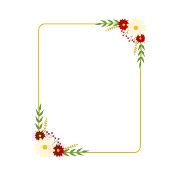 Minimalist Floral Border with Simple Flower Elements vector