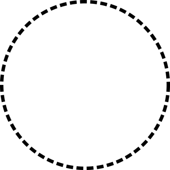 Black dot line frame circle png