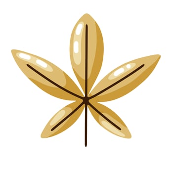 Yellow Chestnut Leaf Hand Drawn Illustration vector