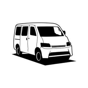 silhouette of a Multi Purpose Vehicle car to carry many passengers vector