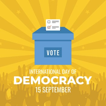 International Day of Democracy On September 15. Brochure, flyer, banner design template . vector