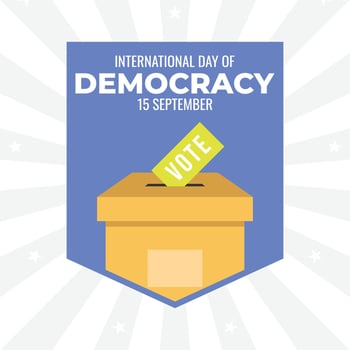 International Day of Democracy. 15 September Democracy day celebration. vector