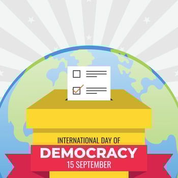 Illustration of International Day of Democracy for label, card and banner. vector