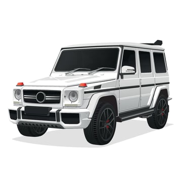 White sporty SUV illustration vector