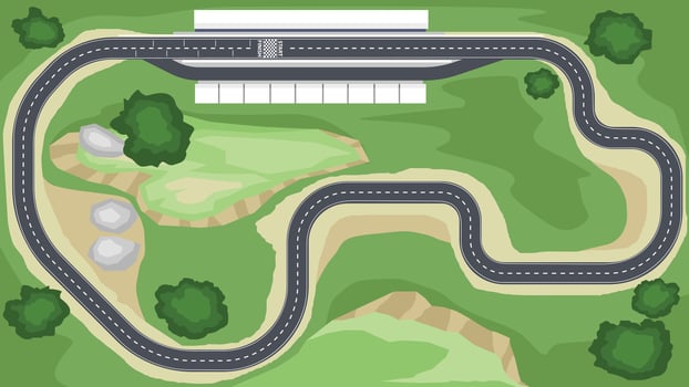 Illustration of a winding racing track vector