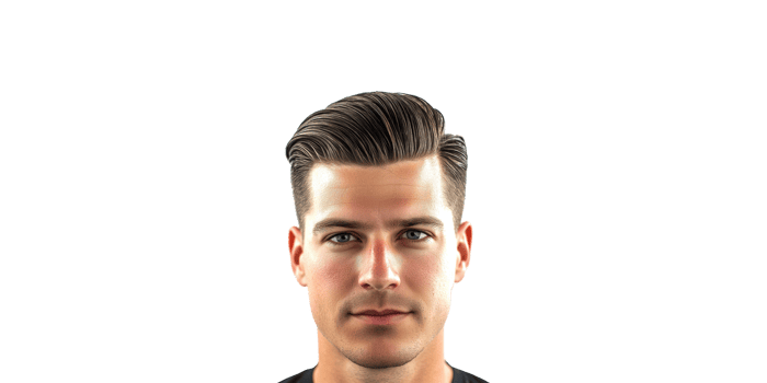 Portrait of a man with slicked back hair isolated on transparent background png