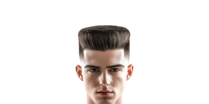 Man with high top fade hairstyle isolated on transparent background png