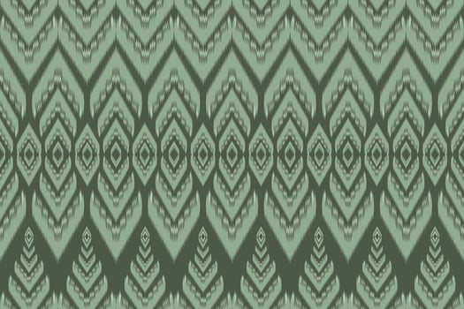 Abstract Ikat seamless green pattern background for cloth, fabric, textile vector