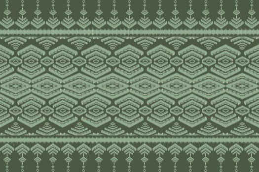 Abstract Ikat seamless green pattern background for cloth, wallpaper, textile vector