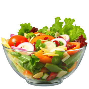 Yummy salad bowls isolated with transparent background png