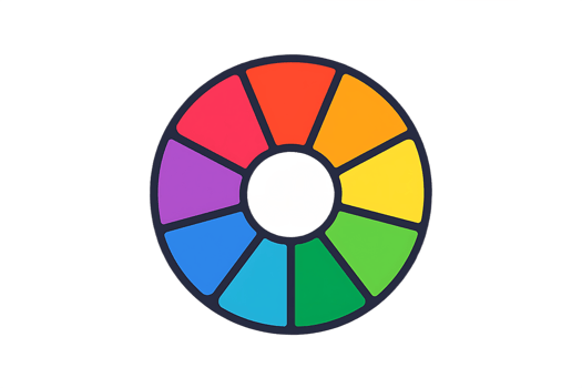 A wheel with a rainbow colored circle in the center png