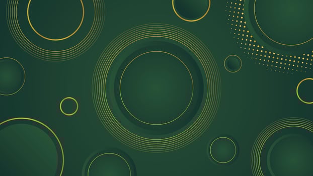 Stylish green background featuring gold circles and abstract details perfect for luxury designs invitations posters and elegant presentations vector