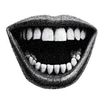Vintage Open Mouth Illustration. Retro Halftone Expression Illustration Isolated On Transparent Background png
