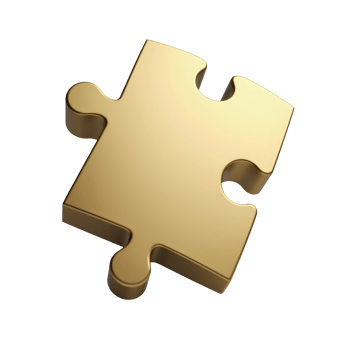 Elegant golden puzzle piece embodies challenge, joy of completion and success png