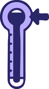 A purple thermometer with a handle on it vector