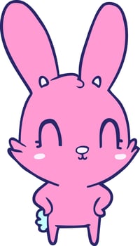 A cartoon bunny with a pink nose and blue eyes vector