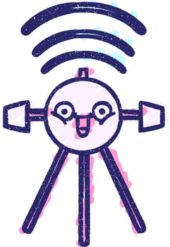 A cartoon character with a wifi antenna vector