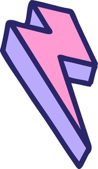 A pink and purple lightning bolt icon vector