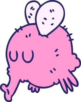 A pink worm with wings and a big nose vector