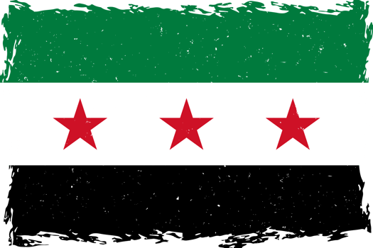 Flag of syria brush stroke grunge texture png