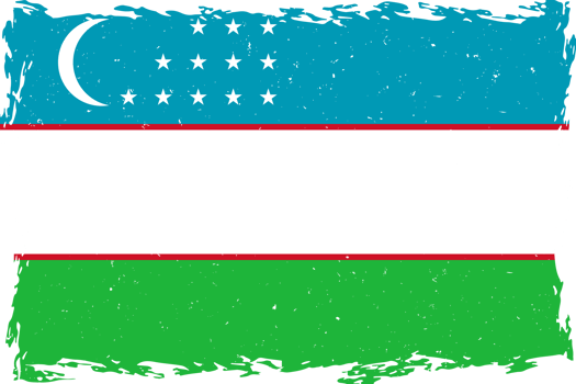 Flag of uzbekistan brush stroke grunge texture png