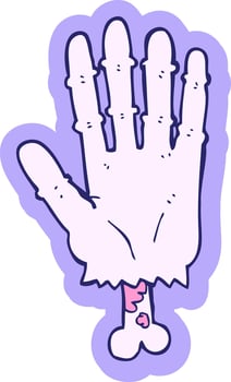 A cartoon hand with a pink hand and pink nail vector