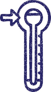 A key with a thermometer in it vector