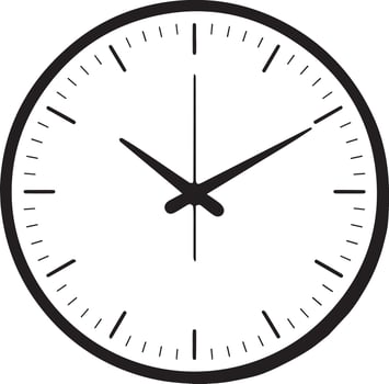 Black and white clock face time analog vector
