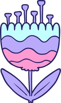 A flower with many petals and leaves vector