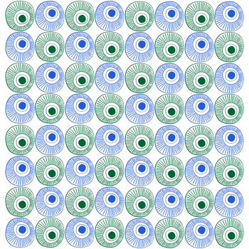 Hand drawn blue and green circles seamless pattern png