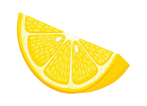 Freshly cut lemon slice radiating vibrant yellow hues, highlighting juicy texture and offering a refreshing burst of citrus flavor, perfect for enhancing dishes and beverages vector