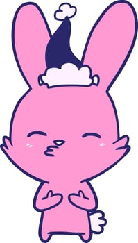 A cartoon bunny wearing a hat and holding a cup vector