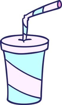 Ice cream with straw and lid illustration vector