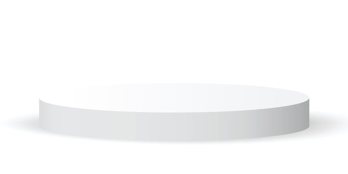 3d empty white round podium, modern pedestal and platform, stand stage, cylinder, round empty stages and podium stair template for product presentation, awards vector