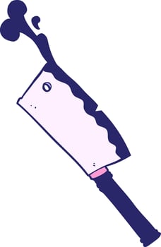 A cartoon knife with a pink handle vector
