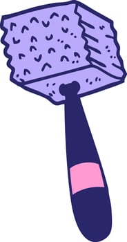 hand drawn doodle style cartoon meat hammer in bright neon color vector