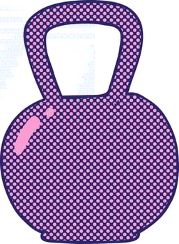 A purple kettlebell icon on a white background vector
