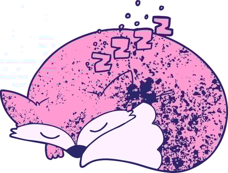 A cartoon fox sleeping on a white background vector
