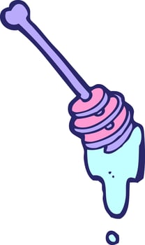 A cartoon ice cream stick with a spoon vector