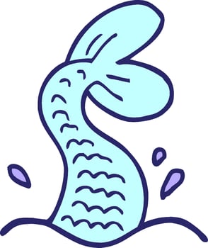 comic book style cartoon mermaid tail in bright neon color vector