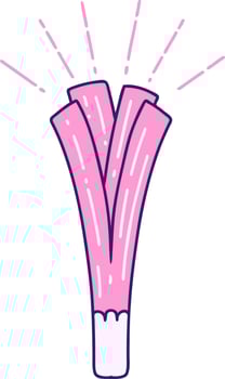 illustration of a traditional tattoo style leek in bright neon color vector