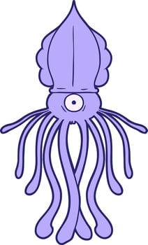 An illustration of a purple octopus vector
